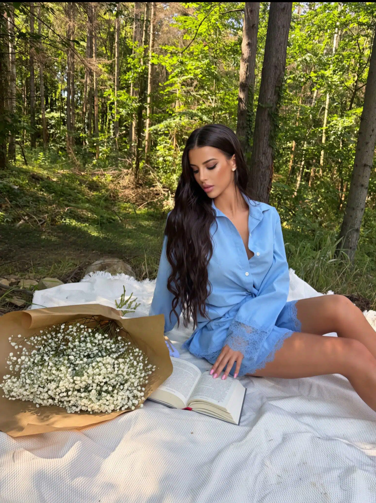 Риза Linen Baby Blue