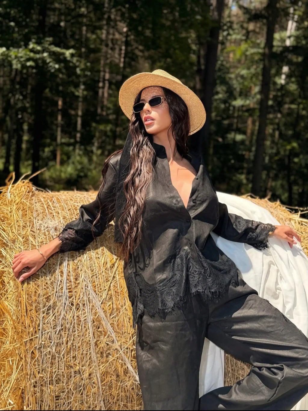Риза Linen Black