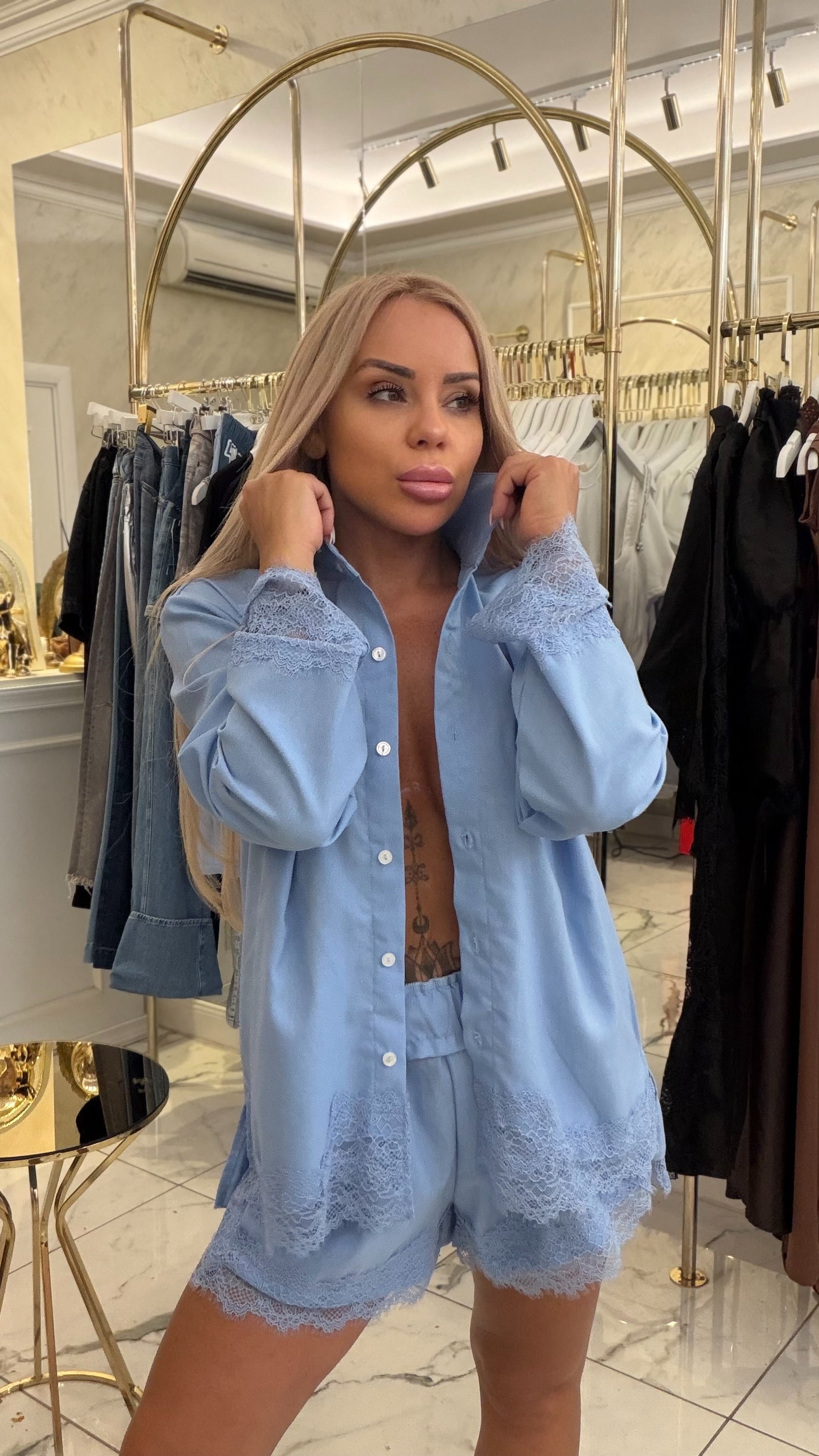Риза Linen Baby Blue
