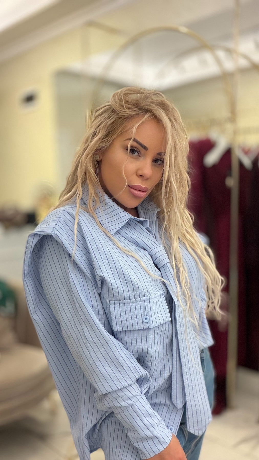 Риза с вратовръзка Elise Blue Luvéne
